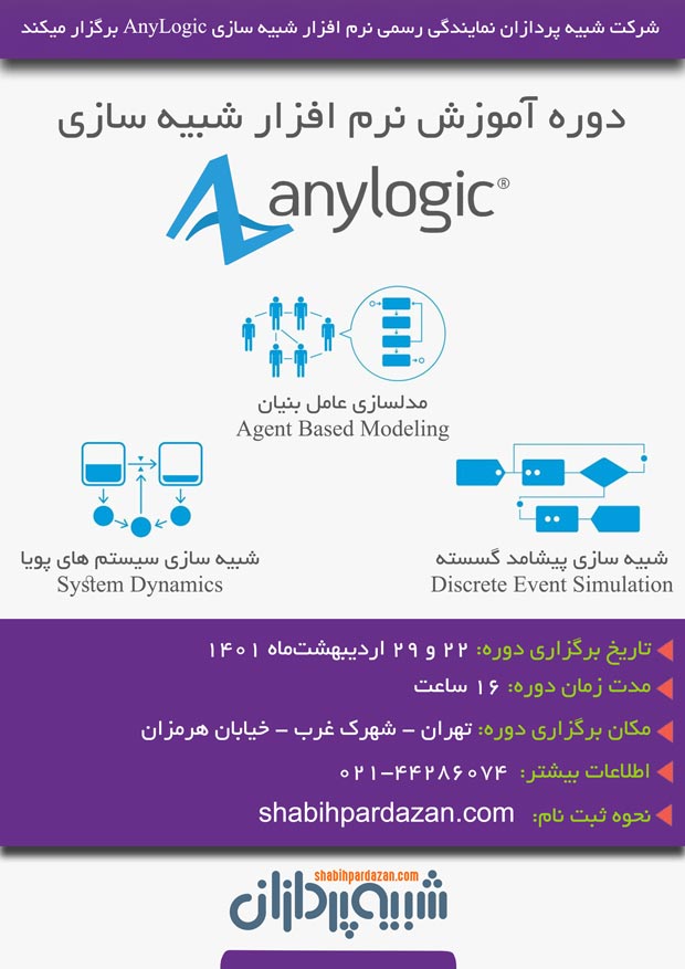 دوره آموزش anylogic اردیبهشت 1401